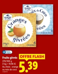 Glaces en fête Fruits givrés