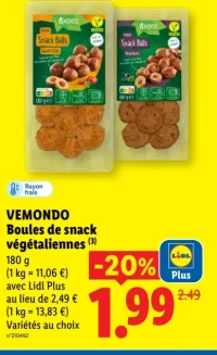 Vemondo Boules de snack végétaliennes