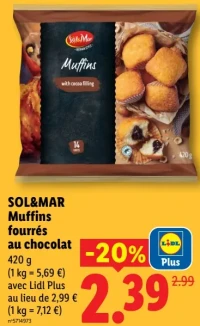 SOL&MAR Muffins fourrés au chocolat