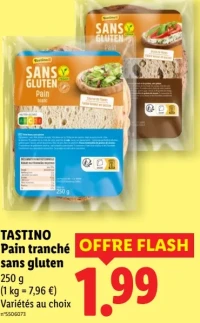 TASTINO Pain tranché sans gluten