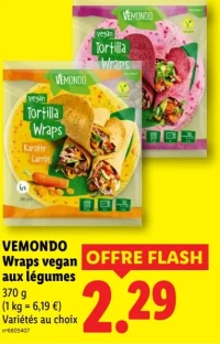 VEMONDO Wraps vegan aux légumes