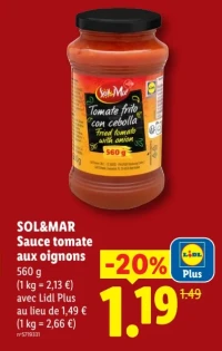 SOL&MAR Sauce tomate aux oignons