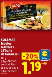 SOL&MAR Moules marinées à l'huile de tournesol