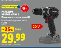 PARKSIDE PERFORMANCE Perceuse-visseuse sans fil (sans batterie ni chargeur)