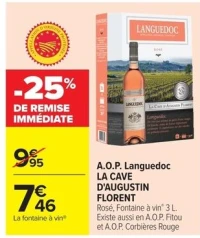 A.O.P. Languedoc LA CAVE D'AUGUSTIN FLORENT Rosé
