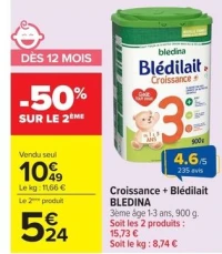 Croissance + Blédilait Blédina