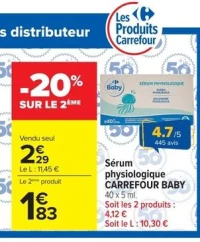 Sérum physiologique Carrefour Baby
