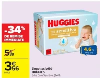 Lingettes bébé Huggies Extra Care Sensitive