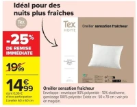 Oreiller sensation fraîcheur Tex Home