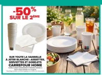 Vaisselle à jeter blanche Carrefour Home