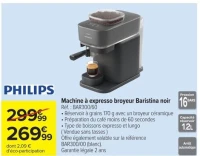 Machine à expresso broyeur Baristina noir Philips BAR300/60