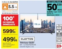 Téléviseur QLED CLAYTON CL70QUHDSW25B
