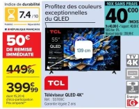 Téléviseur QLED 4K TCL 55T69C
