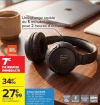 Casque bluetooth JBL T510BTBLKEU