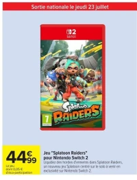 Jeu "Splatoon Raiders" pour Nintendo Switch 2