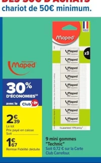 9 mini gommes Technic Maped
