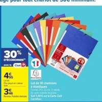 Lot de 10 chemises à élastiques Exacompta