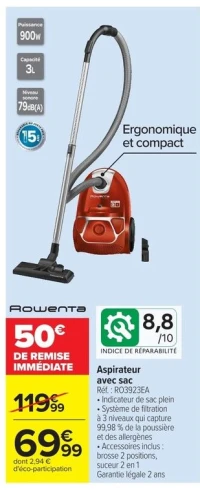 Aspirateur avec sac Rowenta RO3923EA