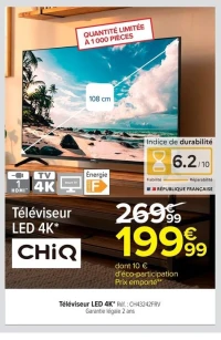 Téléviseur LED 4K CHiQ CH43242FRV