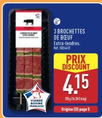 3 Brochettes de bœuf extra-tendres