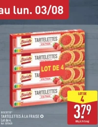 Tartelettes à la fraise Biscotto Lot de 4