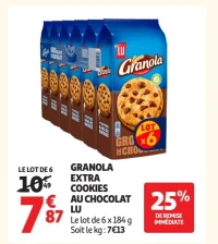 Granola extra cookies au chocolat LU