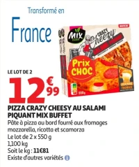 Pizza Crazy Cheesy au Salami Piquant Mix Buffet