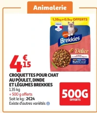 Croquettes pour chat au poulet, dinde et légumes Brekkies