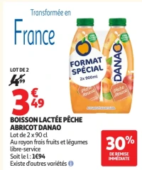 Boisson lactée Pêche Abricot Danao