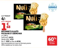 Bâtonnets glacés pistache et crème Nuii