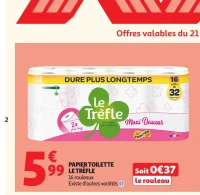 Papier toilette Maxi Douceur Le Trèfle