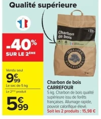 Charbon de bois Carrefour