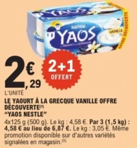 Yaos Nestlé Yaourt à la Grecque Vanille