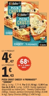 Sodebo Pizza Crust Cheesy 4 Fromages