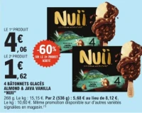 4 BÂTONNETS GLACÉS ALMOND & JAVA VANILLA “NUII”