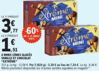8 MINIS CÔNES GLACÉS VANILLE ET CHOCOLAT “EXTRÊME”