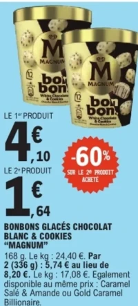 Bonbons glacés Chocolat Blanc & Cookies Magnum