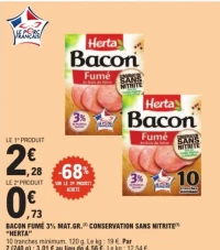 Bacon fumé 3% mat.gr. Herta