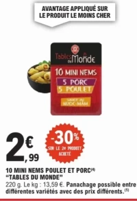 10 Mini nems poulet et porc "Tables du Monde"