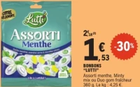 Bonbons Lutti Assorti menthe, Minty mix ou Duo gom fraîcheur