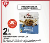 Muesli croustillant chocolat lait "Grainéa"
