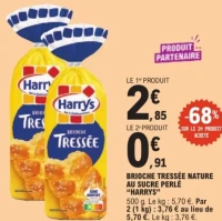 Brioche tressée nature au sucre perlé "Harrys"