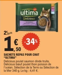 Sachets repas pour chat Ultima
