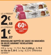 Mousseline nappée de sauce ou bouchées en gelée Gourmet Revelations Purina