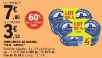 THON ENTIER AU NATUREL "PETIT NAVIRE"