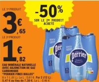Eau minérale naturelle avec adjonction de gaz carbonique Perrier Fines Bulles