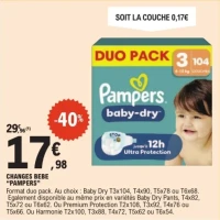 Changes bébé Baby Dry Pampers
