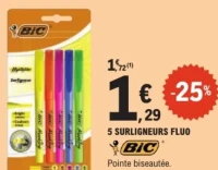 5 Surligneurs Fluo Bic