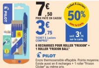 6 Recharges pour roller Frixion + 1 Roller Frixion Ball Pilot