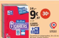 Lot de 6 cahiers "Openflex" Oxford
